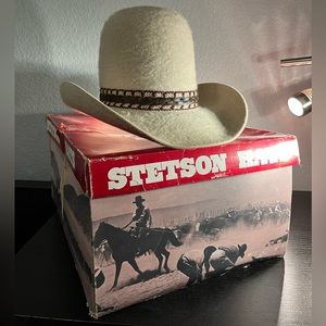 Extremely Rare Stetson Grizzly 5X tall vintage cowboy hat